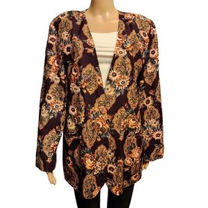 Vintage Norton McNaughton Purplr Floral Blazer Size 14